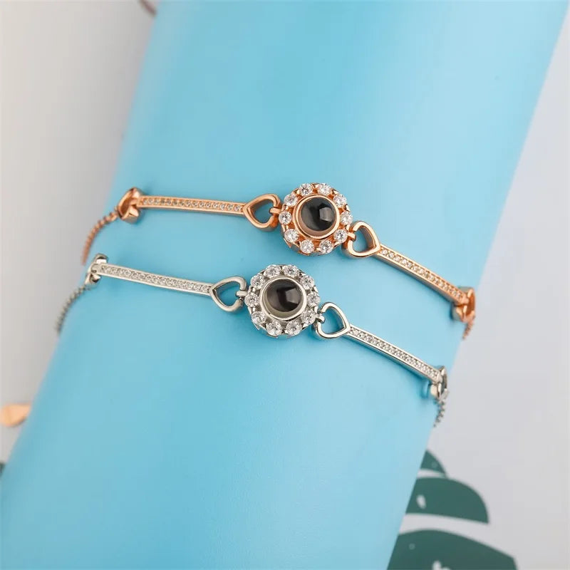Custom Photo Projection Heart Chain Bracelet