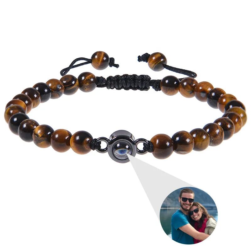 Custom Photo Projection Beaded Bracelet