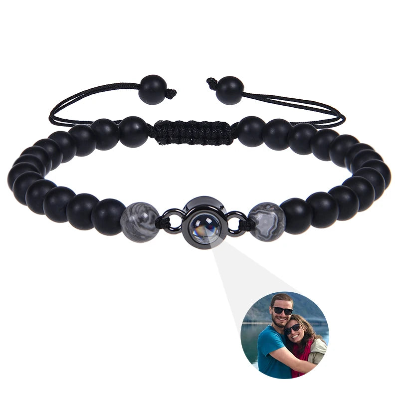 Custom Photo Projection Beaded Bracelet