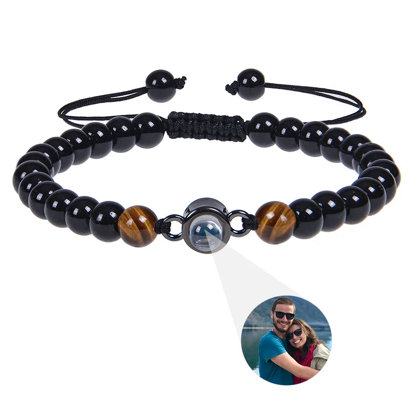 Custom Photo Projection Beaded Bracelet