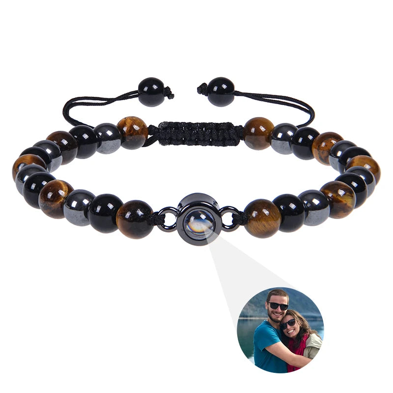 Custom Photo Projection Beaded Bracelet