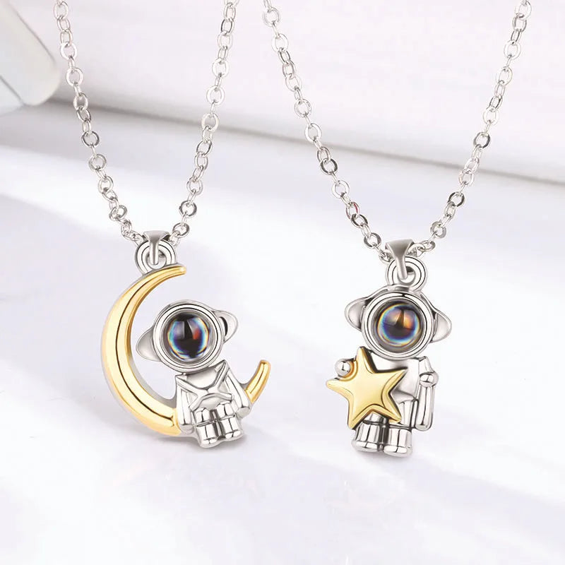 Custom Photo Projection Astronaut Necklace