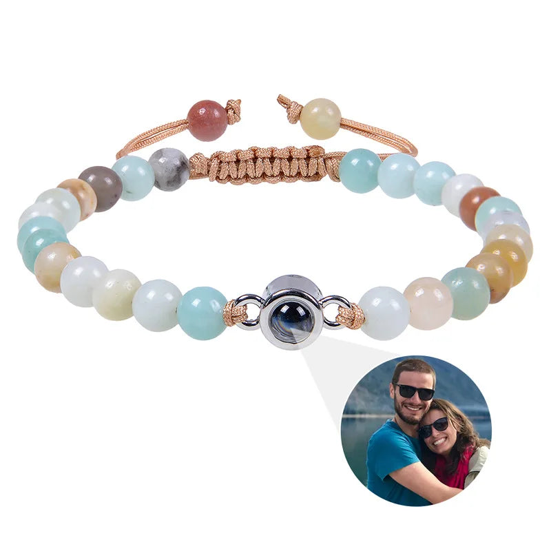 Custom Photo Projection Beaded Bracelet