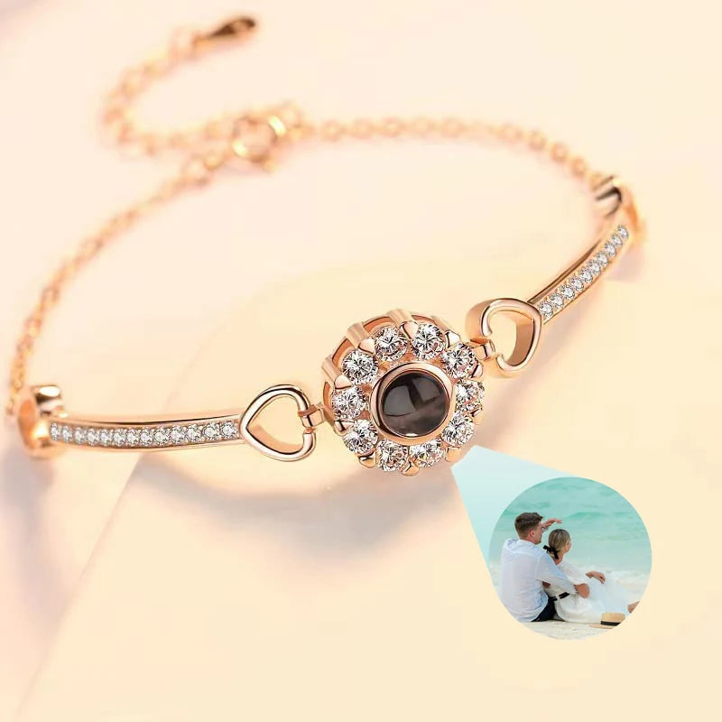 Custom Photo Projection Heart Chain Bracelet