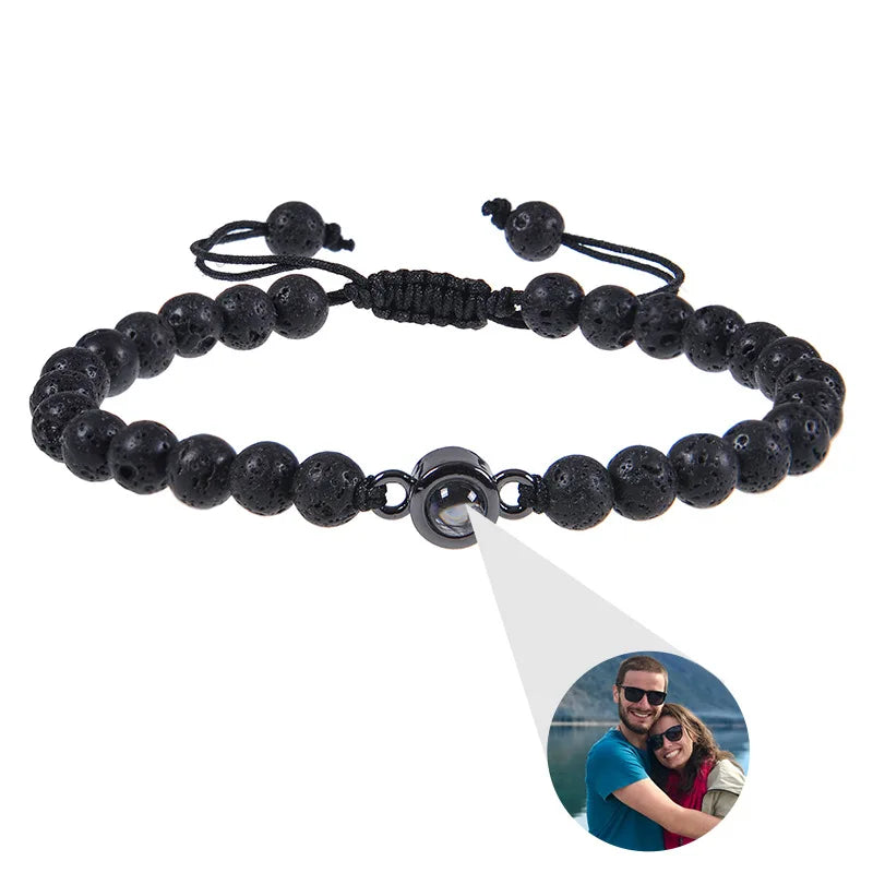 Custom Photo Projection Beaded Bracelet