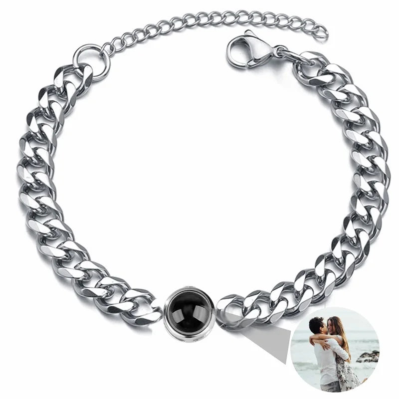 Custom Photo Projection Cuban Link Bracelet