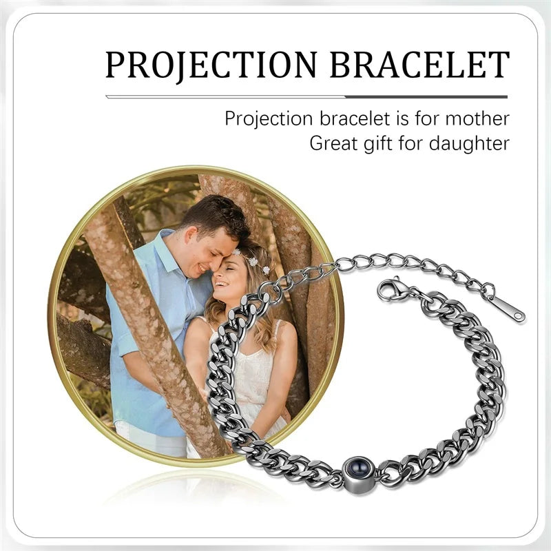 Custom Photo Projection Cuban Link Bracelet