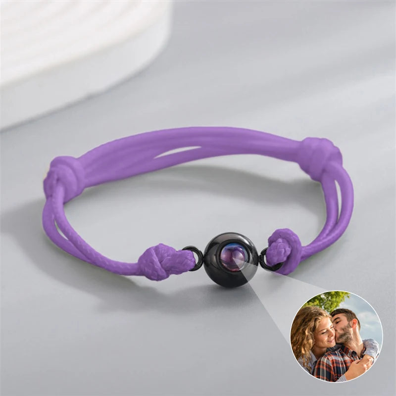 Custom Photo Projection Rope Bracelet