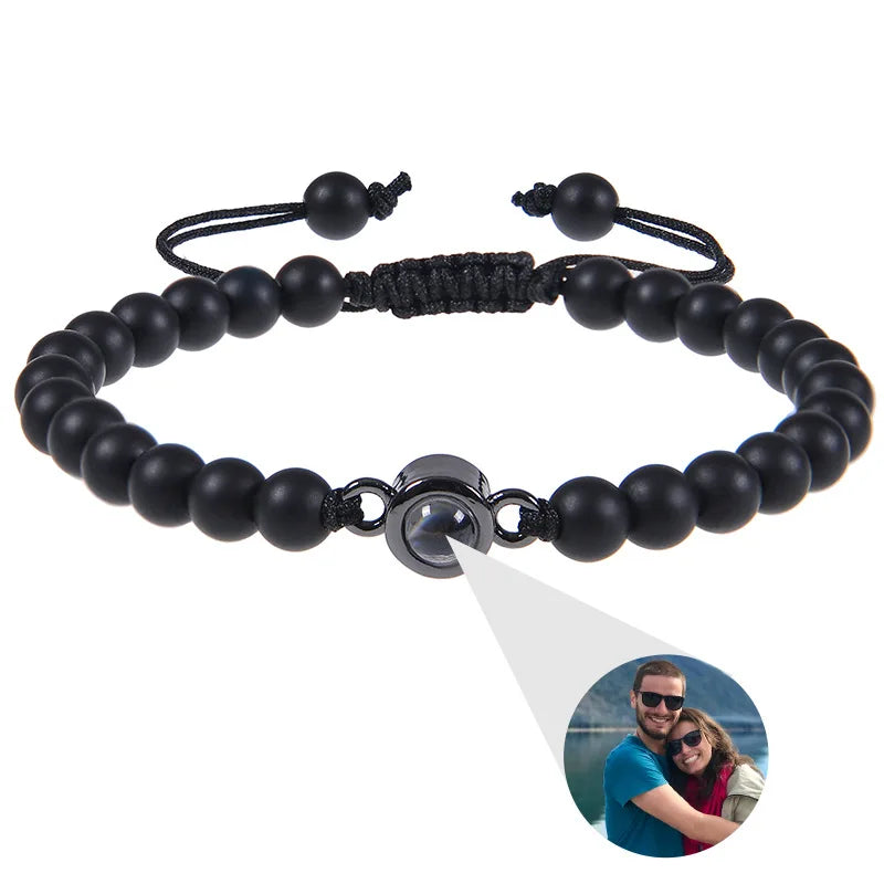 Custom Photo Projection Beaded Bracelet