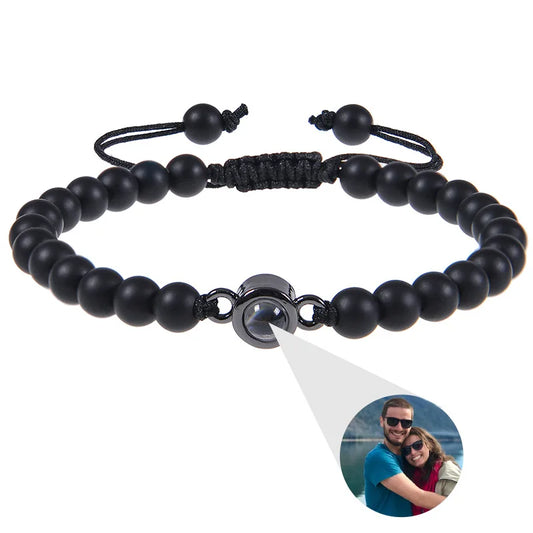 Custom Photo Projection Beaded Bracelet