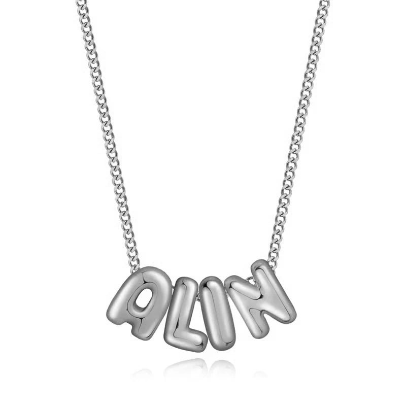 Custom Bubble Letter Name Necklace