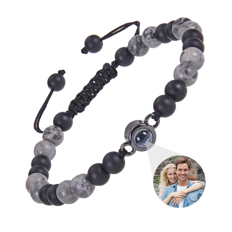 Custom Photo Projection Beaded Bracelet