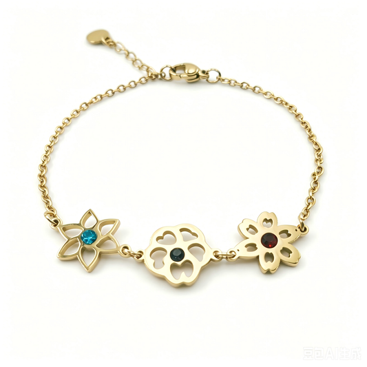 Personalisiertes Geburtstagsgeschenk Schmuck Geburtsblumen-Armband für 12 Monate