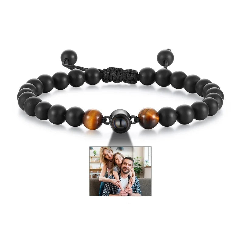 Custom Photo Projection Beaded Bracelet