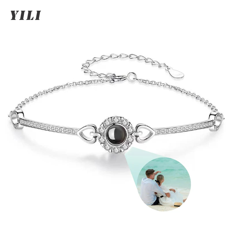 Custom Photo Projection Heart Chain Bracelet