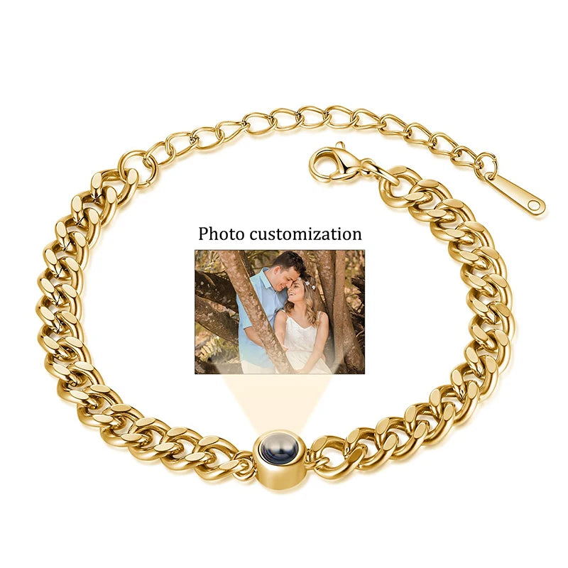 Custom Photo Projection Cuban Link Bracelet