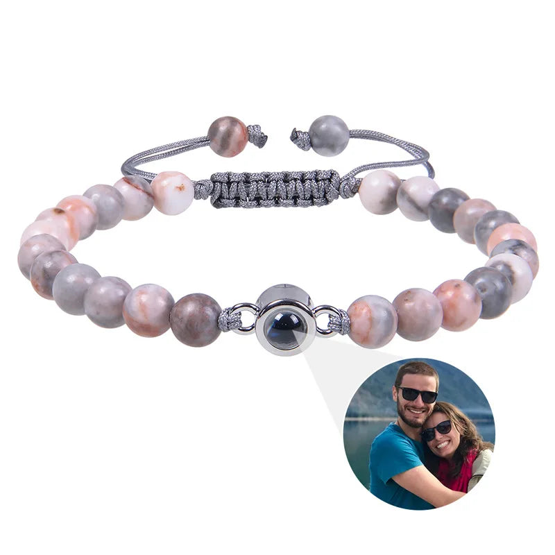 Custom Photo Projection Beaded Bracelet