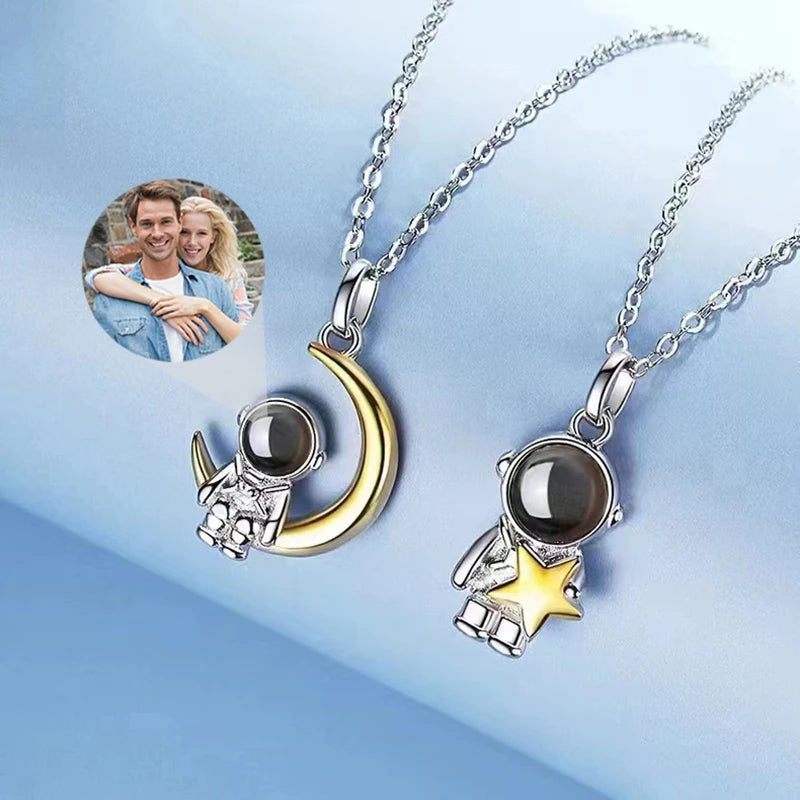 Custom Photo Projection Astronaut Necklace