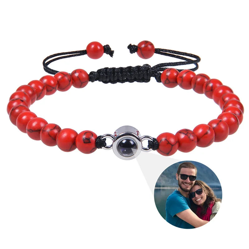 Custom Photo Projection Beaded Bracelet