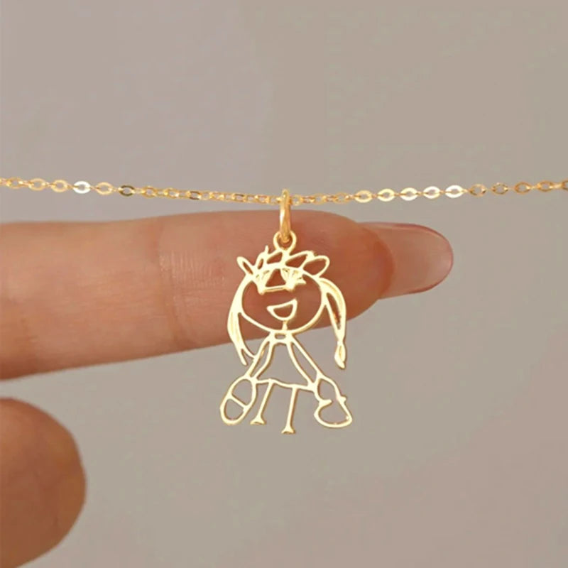 Custom Children's Drawing Necklace
