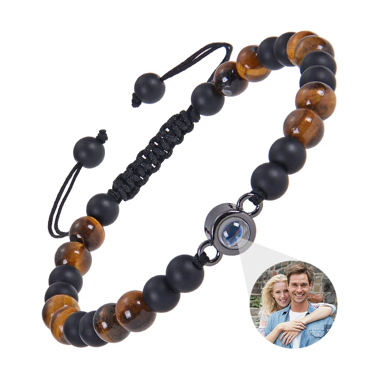 Custom Photo Projection Beaded Bracelet