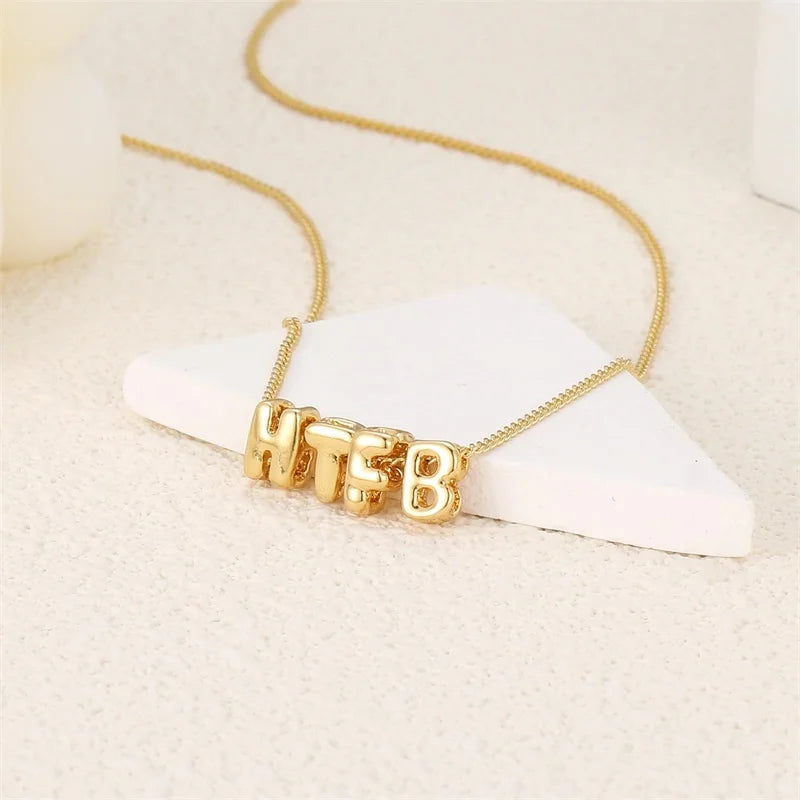 Custom Bubble Letter Name Necklace