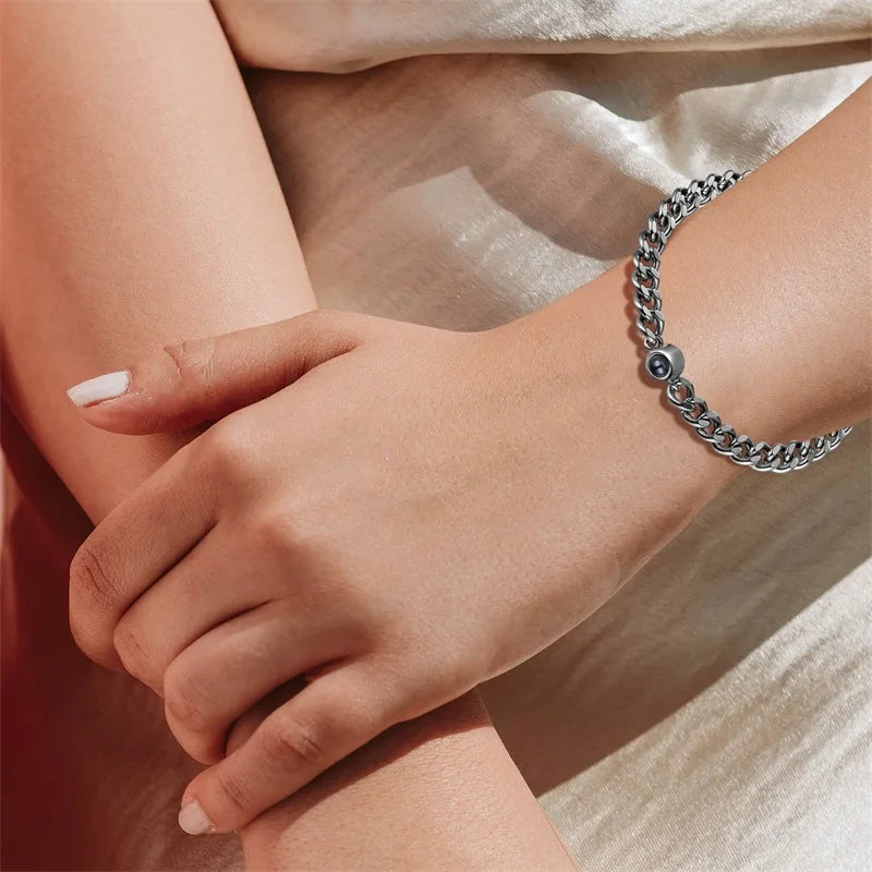 Custom Photo Projection Cuban Link Bracelet