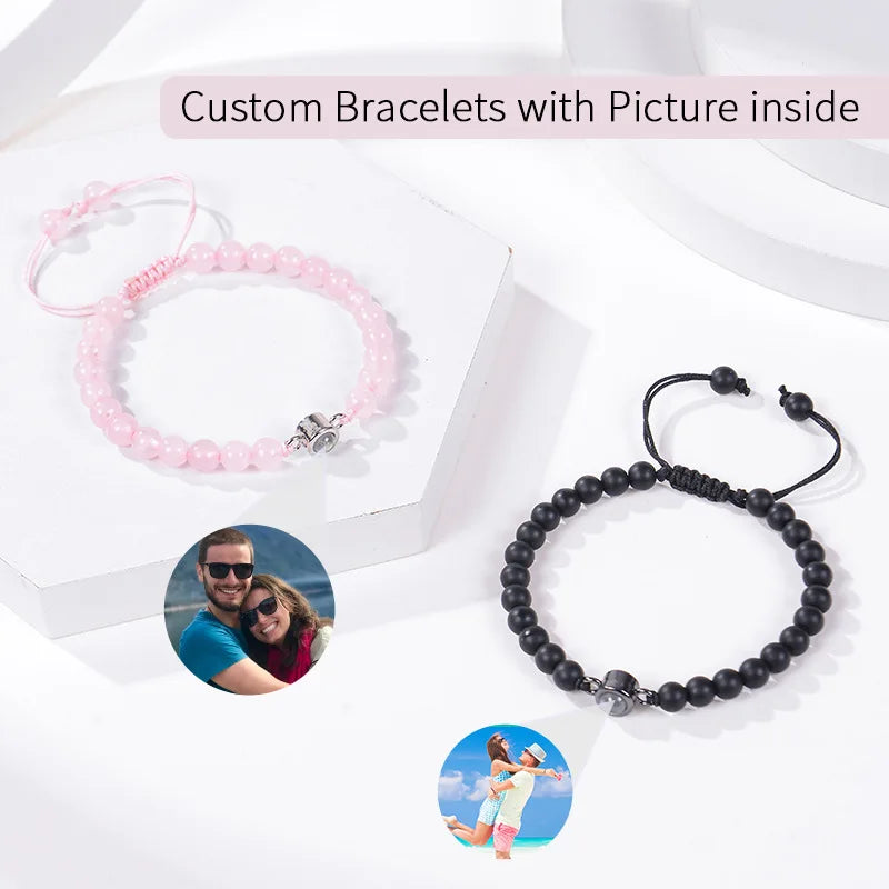 Custom Photo Projection Beaded Bracelet
