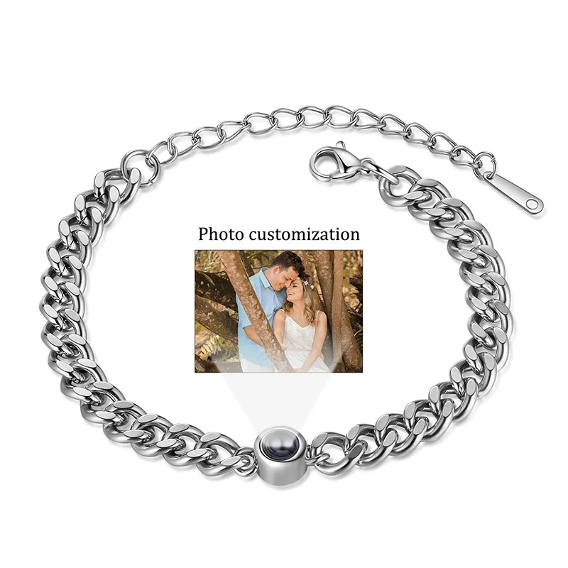 Custom Photo Projection Cuban Link Bracelet