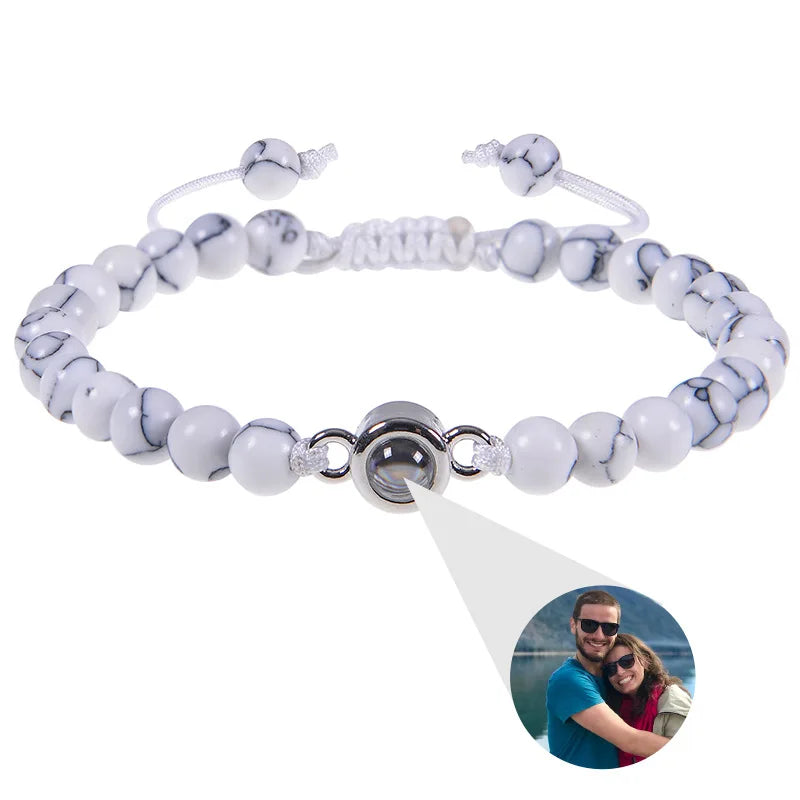 Custom Photo Projection Beaded Bracelet