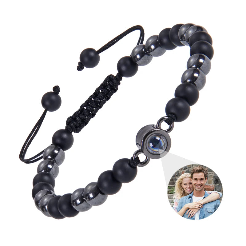 Custom Photo Projection Beaded Bracelet