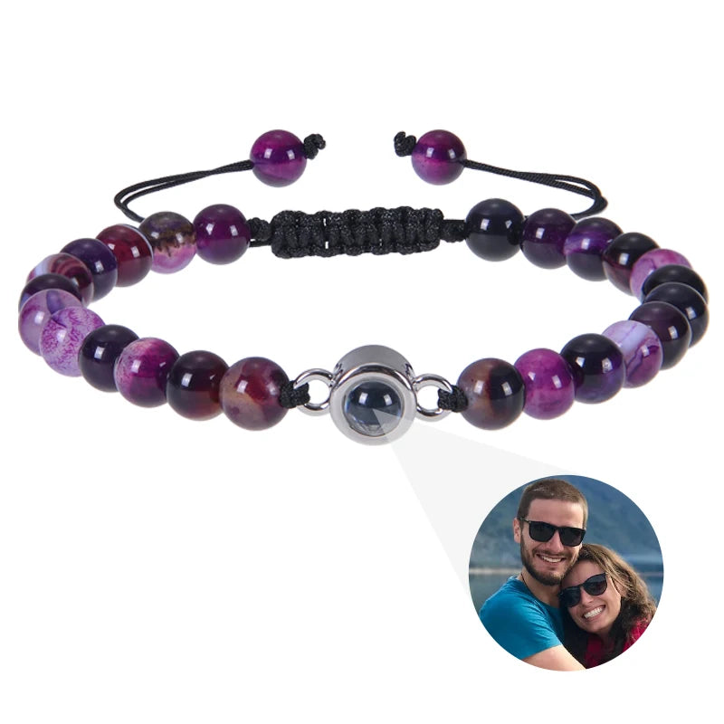 Custom Photo Projection Beaded Bracelet