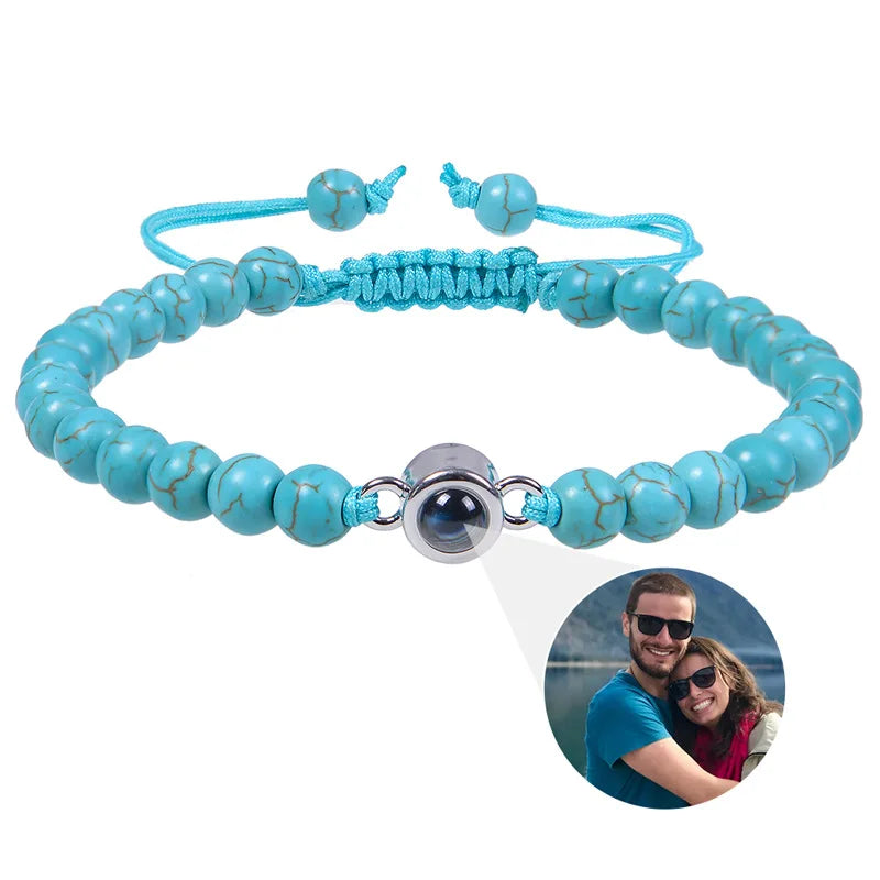 Custom Photo Projection Beaded Bracelet
