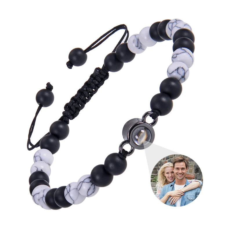 Custom Photo Projection Beaded Bracelet