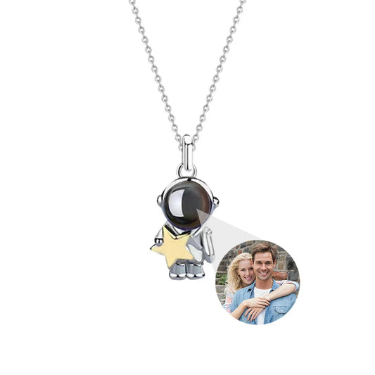 Custom Photo Projection Astronaut Necklace