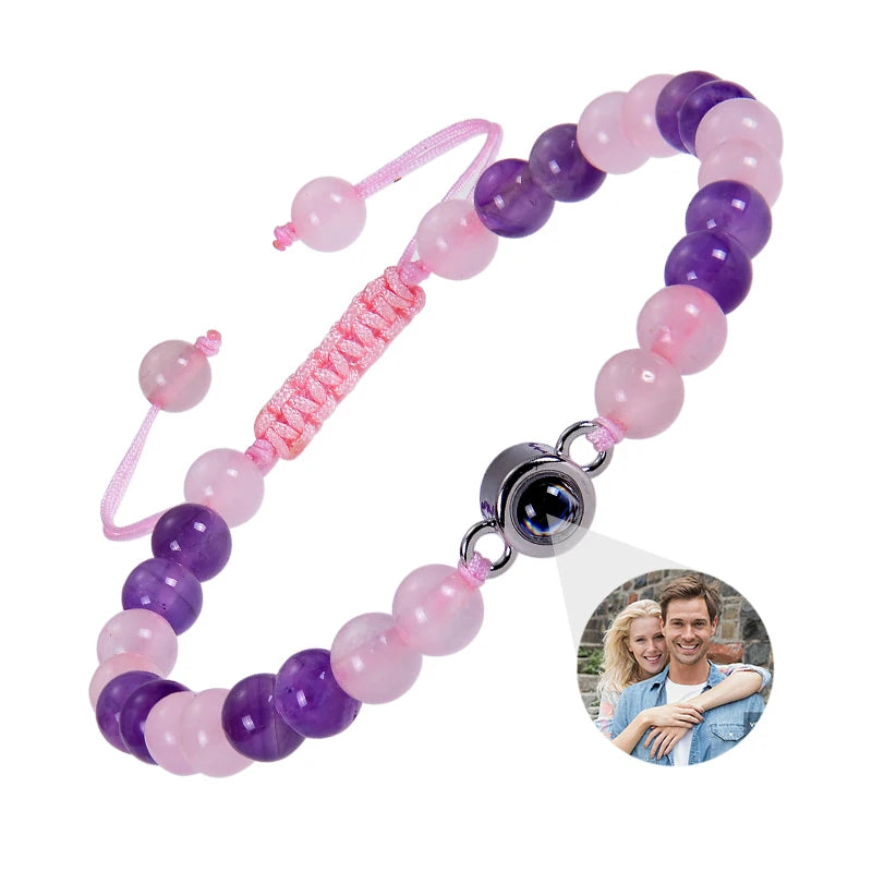 Custom Photo Projection Beaded Bracelet