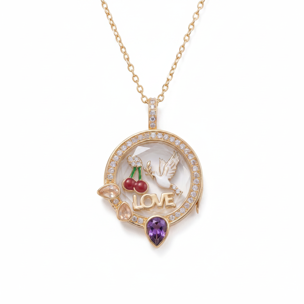 DIY Birthstone Halo Necklace adjusted product photo