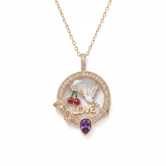 DIY Birthstone Halo Necklace adjusted product photo