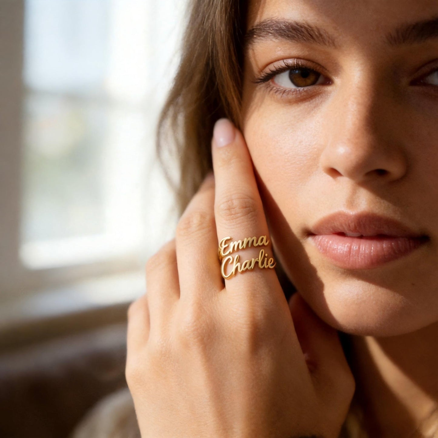 Personalized Two Name  Ring