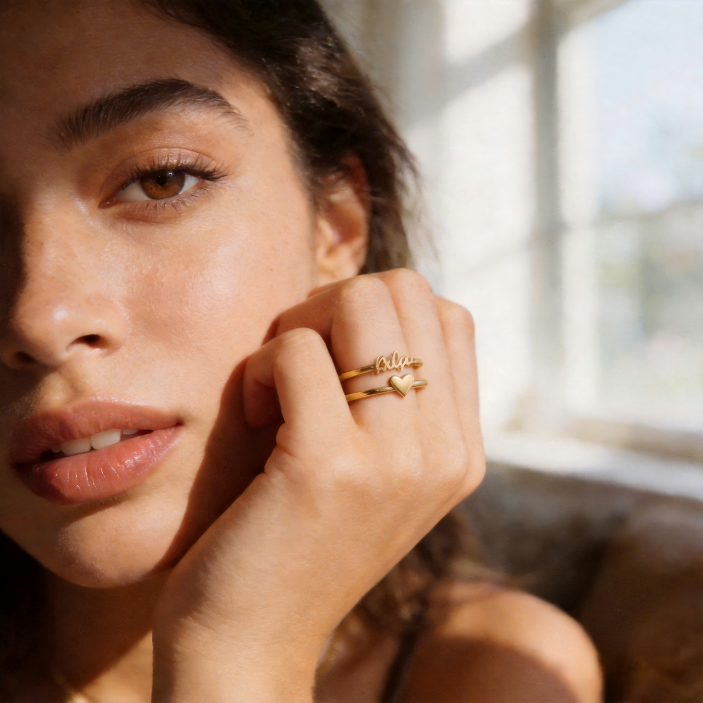 Custom Name Ring with Heart