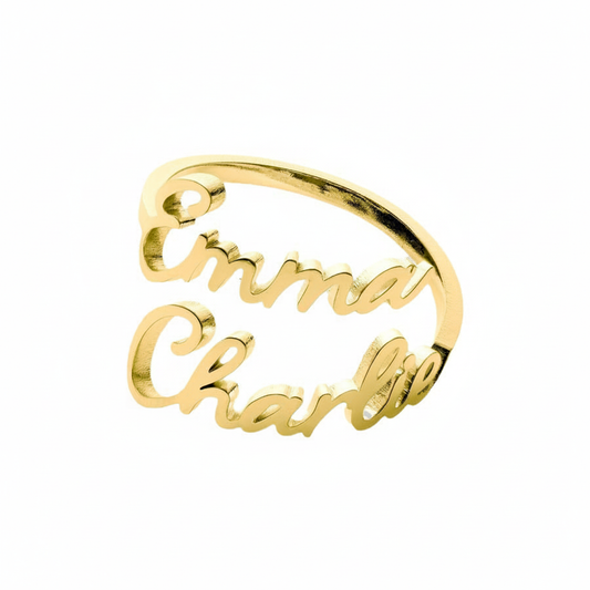Personalized Two Name Ring improved product photo
